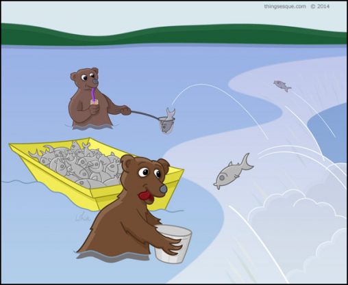 Fishing Bears - Jumping Salmon