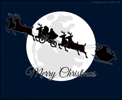 Silhouetted Santa, Reindeer, Et Al.