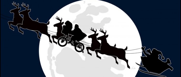 Silhouetted Santa, Reindeer, Et Al.