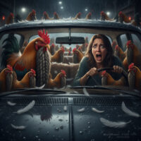 Fear of Chickens with Beards in Cars