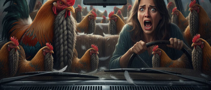 Fear of Chickens with Beards in Cars